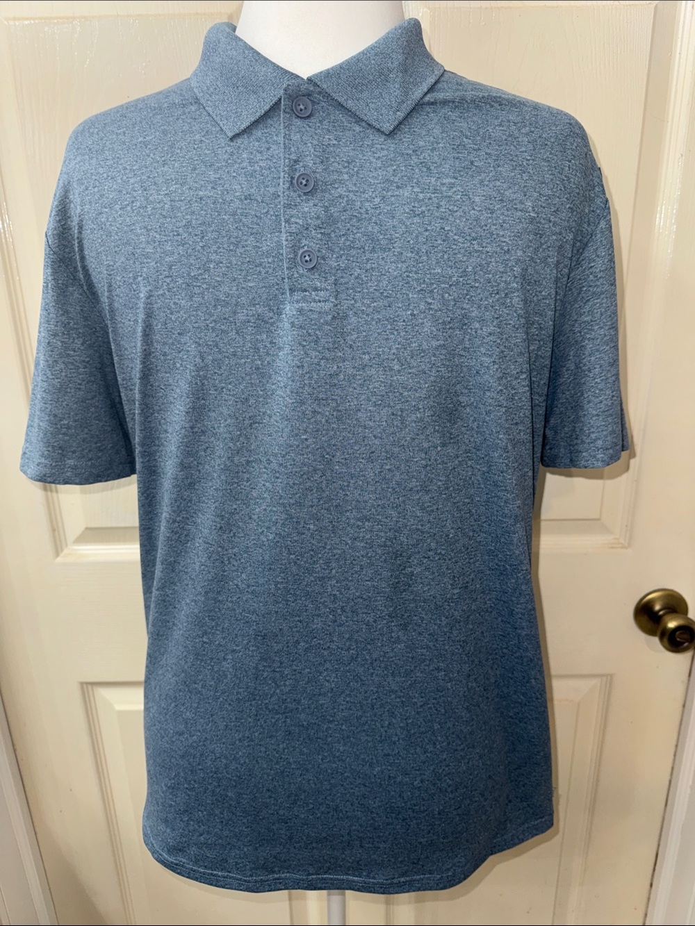 Old Navy Active Heathered Blue Performance Polo Shirt Short sleeved Men’s M